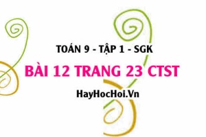 Bài 12 trang 23 Toán 9 tập 1 Chân trời sáng tạo SGK